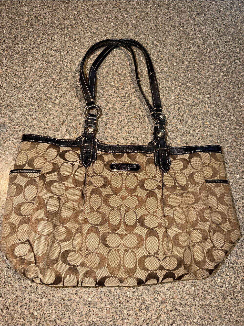Coach Y2k Gallery Zip Monogram Canvas Tote